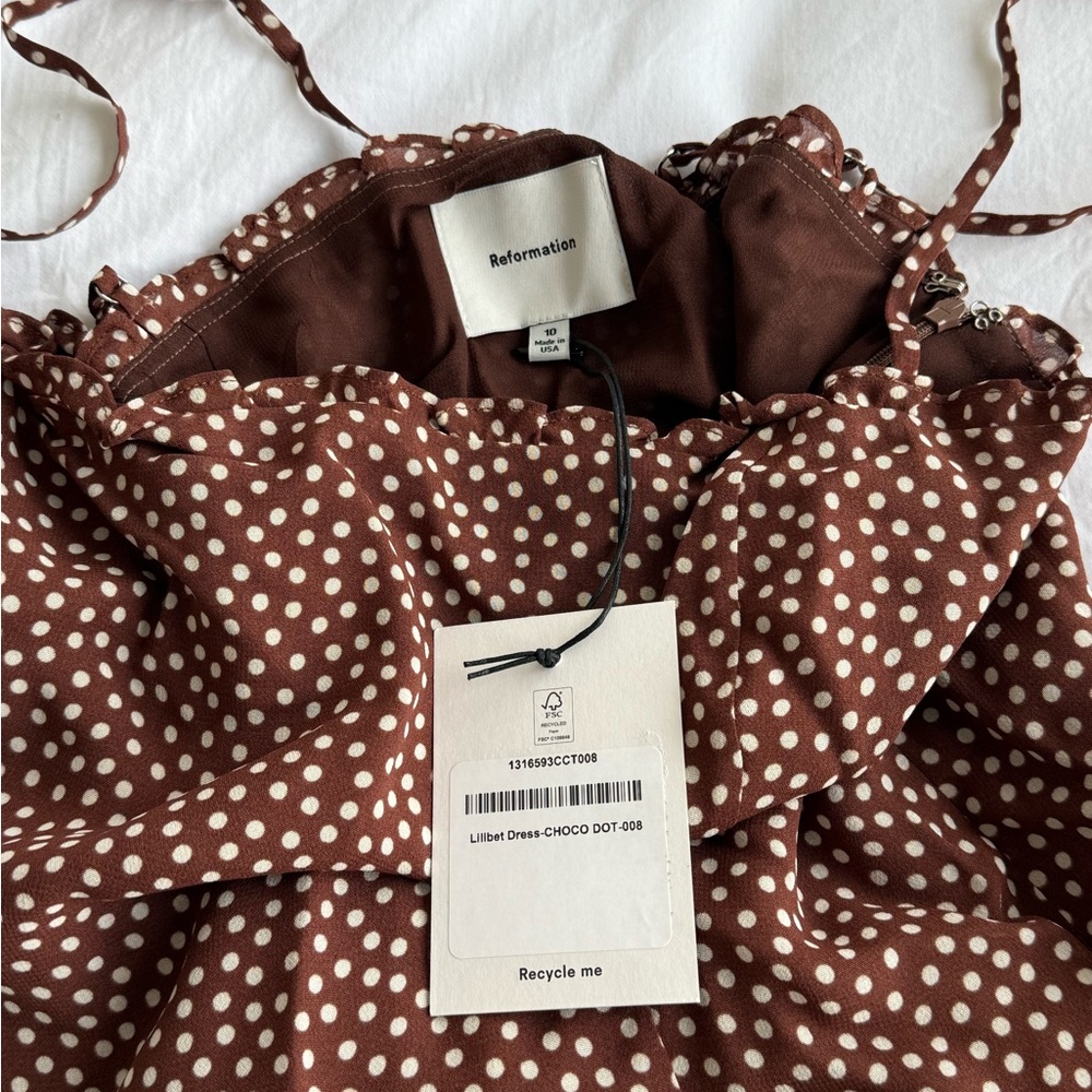 Reformation Brown Patterned Midi Dress - Picture 5 of 10